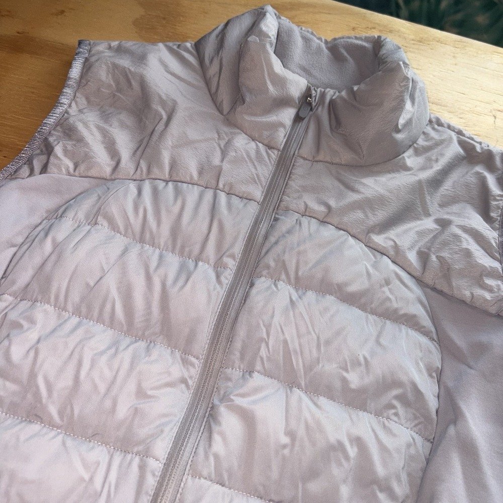 Lululemon Down For It All Vest Women's Toupe Gray Size 12 Sleeveless Full Zip